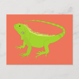 Cartão Postal De Festividades Ilustração Iguana Lizard