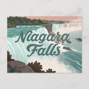 Cartão Postal De Festividades Ilustração Texturizada Vintage das Cataratas do Ni