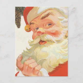 Cartão Postal De Festividades Ilustração Vintage Santa Claus