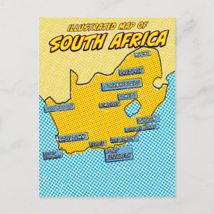Cartão Postal De Festividades Ilustrado Pop Art África do Sul 