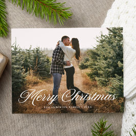 Cartão Postal De Festividades Imagem de Script de Caligrafia Feliz de Natal