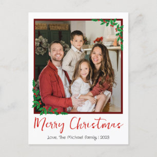 Cartão Postal De Festividades Imagem do Script de Natal Moderno Elegante