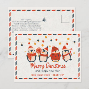 Cartão Postal De Festividades Imóveis Feliz Natal e Feliz ano novo