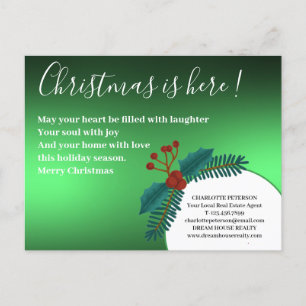 Cartão Postal De Festividades  Imóveis Folhas de Azevinho de Natal 