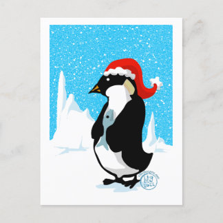 Cartão Postal De Festividades Imperador Pinguim Natal