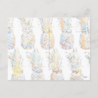 Cartão Postal De Festividades Impressão de ananás colorida