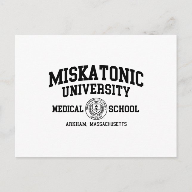 Cartão Postal De Festividades Impressão Negro da Universidade Miskatonic (Frente)