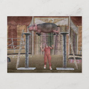 Cartão Postal De Festividades Incrível Hippopotamus