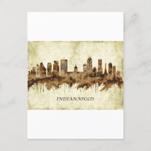Cartão Postal De Festividades Indianapolis Indiana Cityscape