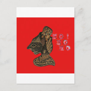 Cartão Postal De Festividades Indonésio Design Hohoho de Marionete de Sombra em