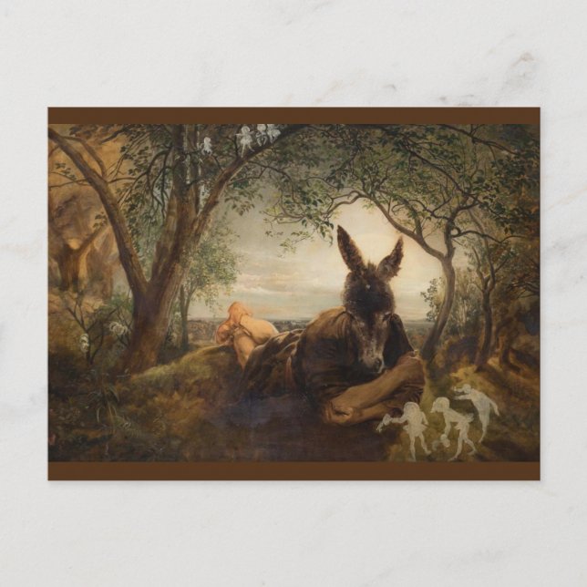 Cartão Postal De Festividades Inferior e Fadas (Frente)