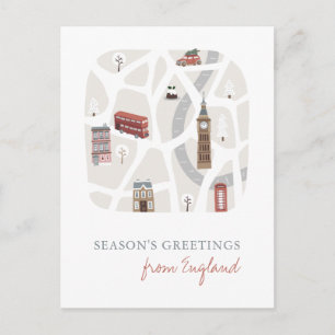 Cartão Postal De Festividades Inglaterra Britânica Saudações Sazonais