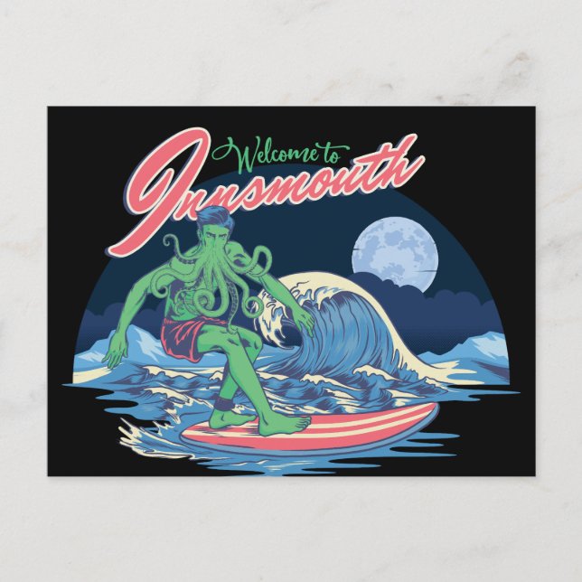 Cartão Postal De Festividades Innsmouth Surfing Lovecraft (Frente)