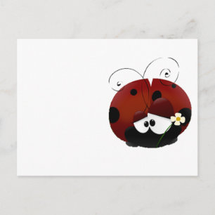 Cartão Postal De Festividades Inseto de amor Ladybug, dia do Namorados de cartoo