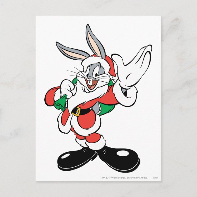 Cartão Postal De Festividades INSETOS BUNNY™ Papais noeis acenando (Frente)