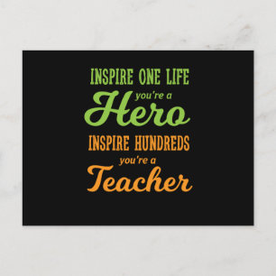 Cartão Postal De Festividades Inspire Hundreds You Are A Teacher Awesome