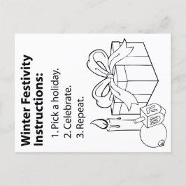 Cartão Postal De Festividades Instruções de Férias