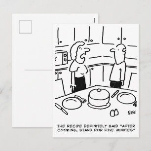 Cartão Postal De Festividades Instruções de Receita Seguidas Cozinhando numa Coz