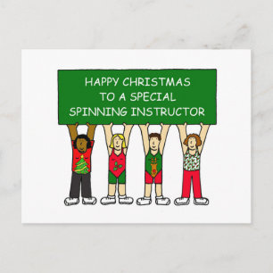 CARTÃO POSTAL DE FESTIVIDADES INSTRUTOR DE RODA FELIZ XMAS