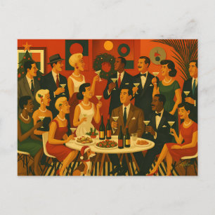 Cartão Postal De Festividades Intelectuais de Martini Modernos do Meio do Século