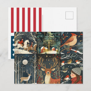 Cartão Postal De Festividades Inverno Caprichoso Conjunto de Saudações de Féri