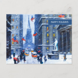 Cartão Postal De Festividades Inverno em Nova Iorque. Belas Artes