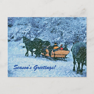 Cartão Postal De Festividades Inverno Saudações de Temporadas Muito Nevadas!