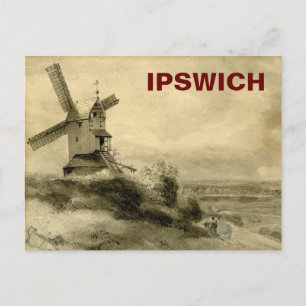 Cartão Postal De Festividades Ipswich, Suffolk - Stoke Windmill Vintage