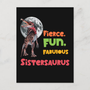 Cartão Postal De Festividades Irmãs Saurus Esquadrão de Dinossauros Irmãs Combin