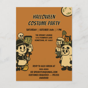 Cartão Postal De Festividades Ironic Monster Halloween Costume Party