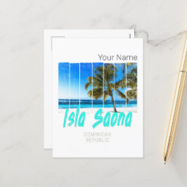 Cartão Postal De Festividades Isla Saona República Dominicana Beach Vintage Desi