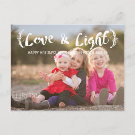 Cartão Postal De Festividades Ivory Elegant - Foto De Férias E Amor Escrito