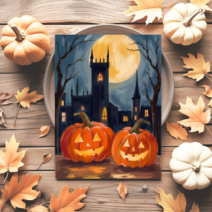 Cartão Postal De Festividades Jack-O-Lantern Fright   Halloween Spooky Pintado
