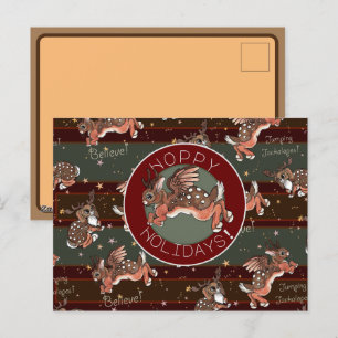 Cartão Postal De Festividades Jackalope Saltitante Férias Alegres de Férias