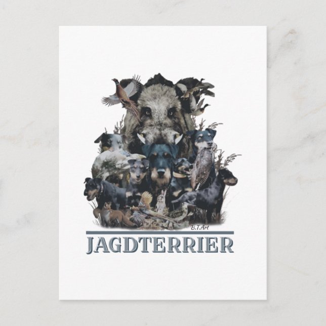Cartão Postal De Festividades Jagdterrier (Frente)