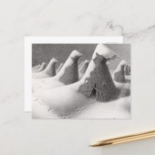 Cartão Postal De Festividades Janeiro, Iowa por Grant Wood