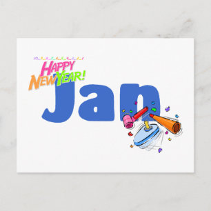 Cartão Postal De Festividades Janeiro (o feliz ano novo)