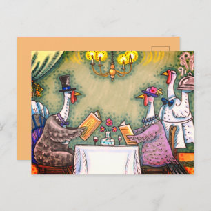 CARTÃO POSTAL DE FESTIVIDADES JANTAGEM FINA TURQUIA, OBRIGADO A BIRD HUMOR
