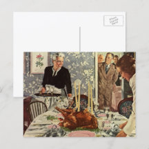 Jantar de Ação de Graças Vintage com Família