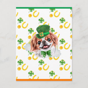 Cartão Postal De Festividades Japanese Chin Shamrock Dia de São Patrício