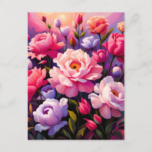 Cartão Postal De Festividades Jardim de Flor de Cerejeira ao Nascer do Sol na Pr