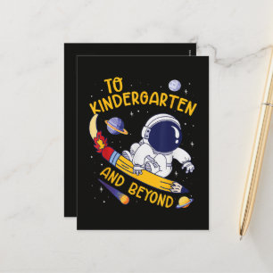 Cartão Postal De Festividades Jardim de Infância E Além Astronauta Volta às Aula
