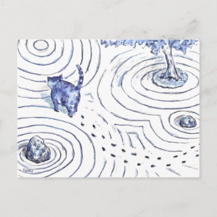 Cartão Postal De Festividades Jardim do Gato Azul