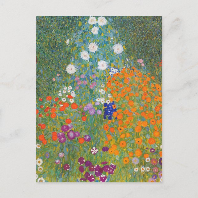 Cartão Postal De Festividades Jardim Flor Vibrante - Gustav Klimt (Frente)