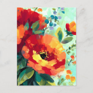 Cartão Postal De Festividades Jardim Floral Bloom Vibrant
