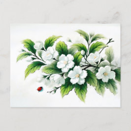 Cartão Postal De Festividades Jasmine Blossoms Painting Asiático