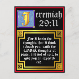 Cartão Postal De Festividades Jeremiah, 29:11, citação da Bíblia Iluminada Doura
