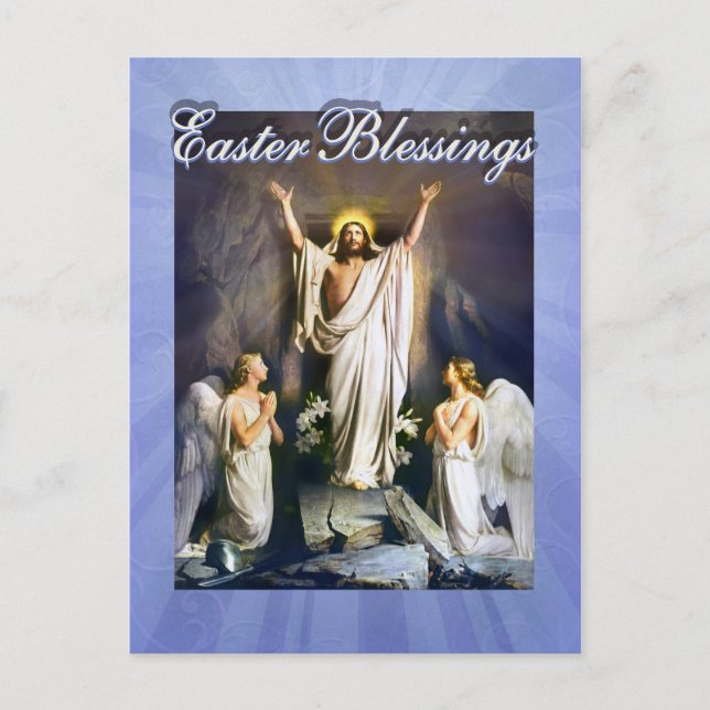 Cartão Postal De Festividades Jesus Cristo é Risen, ressurreição da Páscoa (Frente)