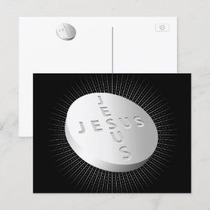 Cartão Postal De Festividades Jesus Cura Pílula de Cura - Fé Cristã Reze a Deus