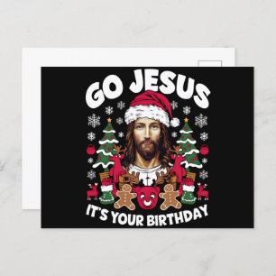 Cartão Postal De Festividades Jesus, é o seu suéter de Natal feio